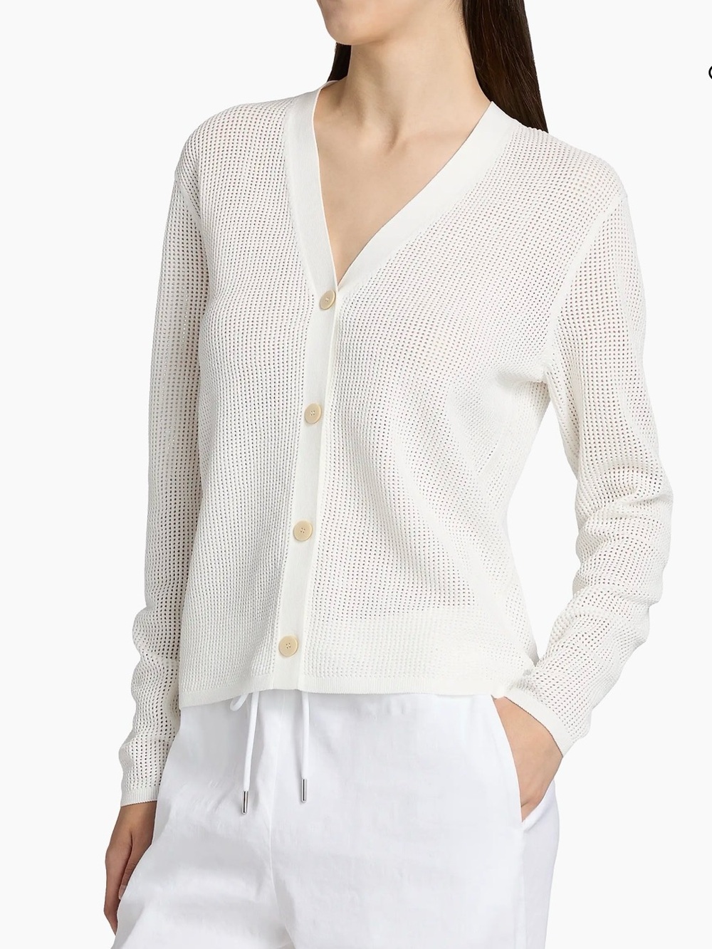 Pointelle-Knit Oversized Cardigan  size S